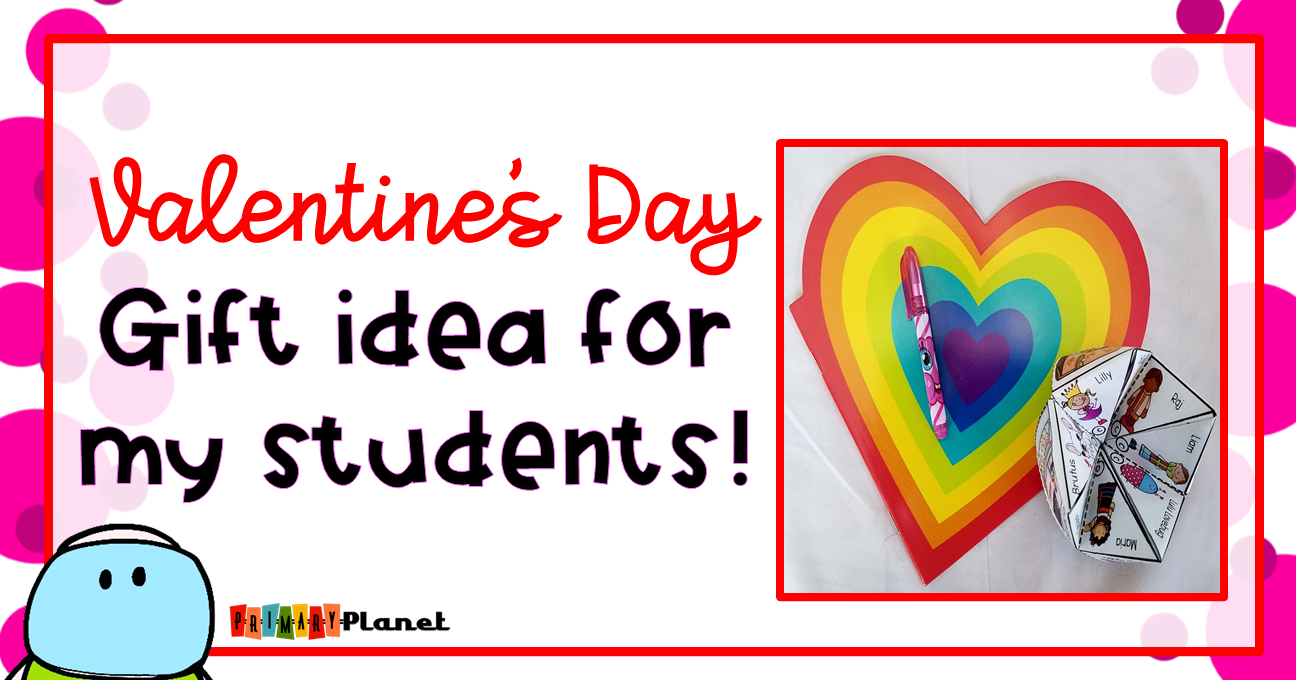 Gift idea for my students for Valentine's Day with a cootie catcher freebie!