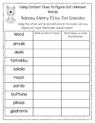 Book Talk Tuesday: 2 Great Books for Using Context Clues and Illustrations to infer the meaning of unknown words.